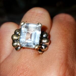 Medium Emerald-Cut White Topaz Ring size 7